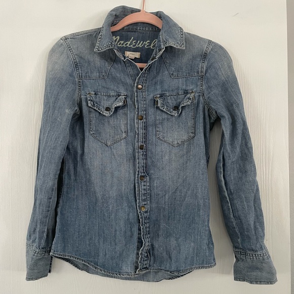 Madewell Distressed Denim Shirt | Poshmark